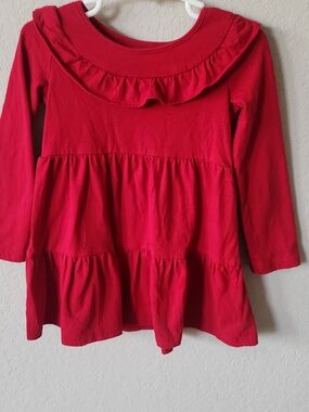 The Children's Place Bright Red Ruffle-Tier Long Sleeve Dress